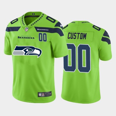 Seattle Seahawks Custom Green Men's Nike Big Team Logo Player Vapor Limited NFL Jersey